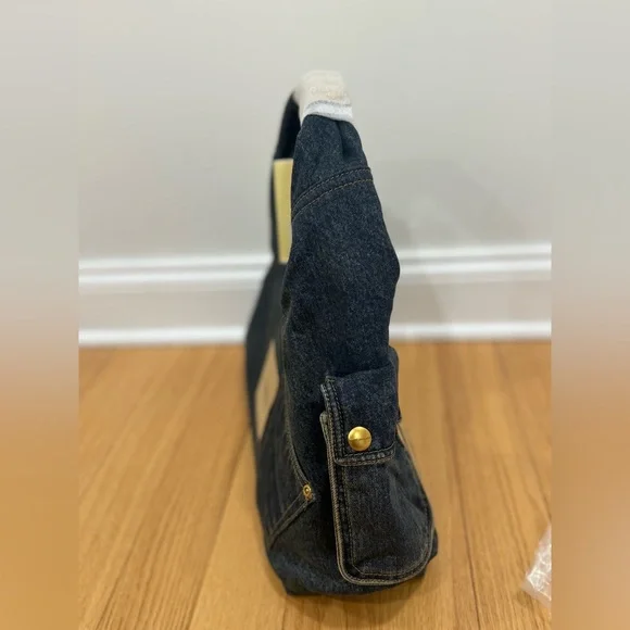 NWT Marc Jacobs THE DENIM SUEDE CARGO SACK BAG - Picture 2 of 9